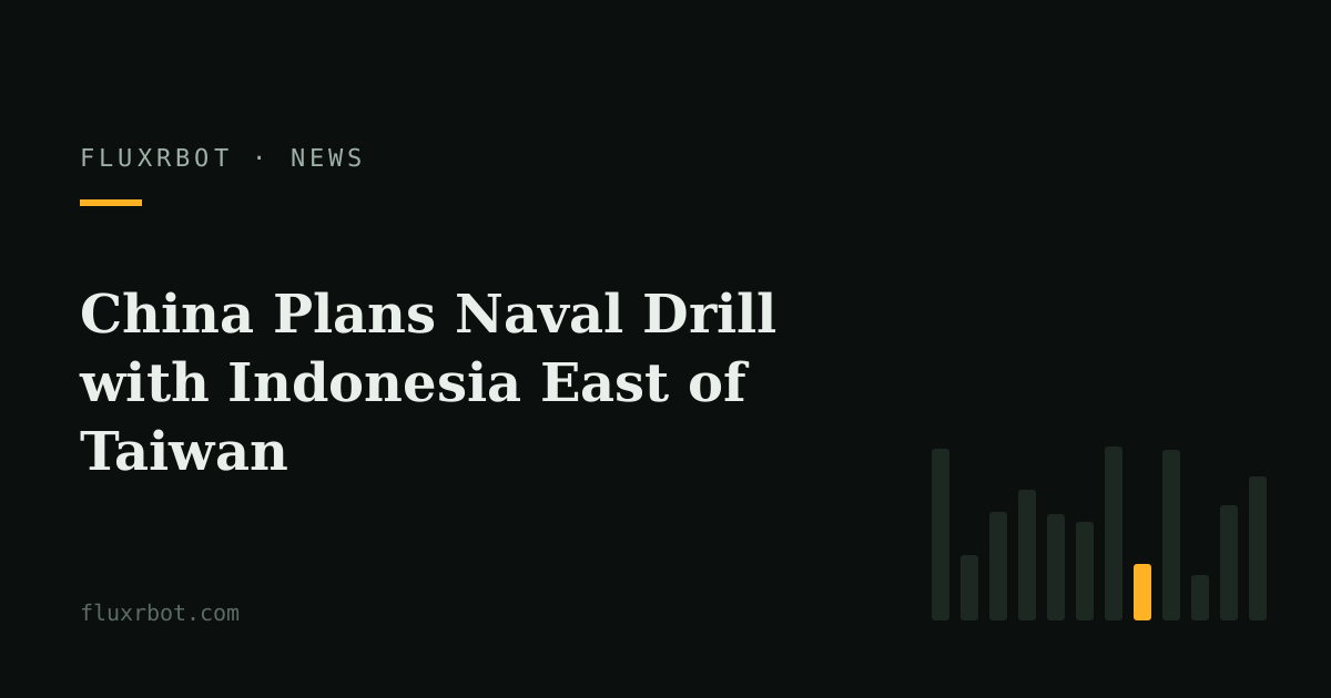 China Plans Naval Drill with Indonesia East of Taiwan