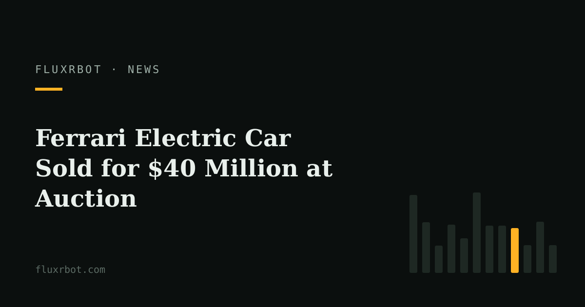 Ferrari Electric Car Sold for $40 Million at Auction