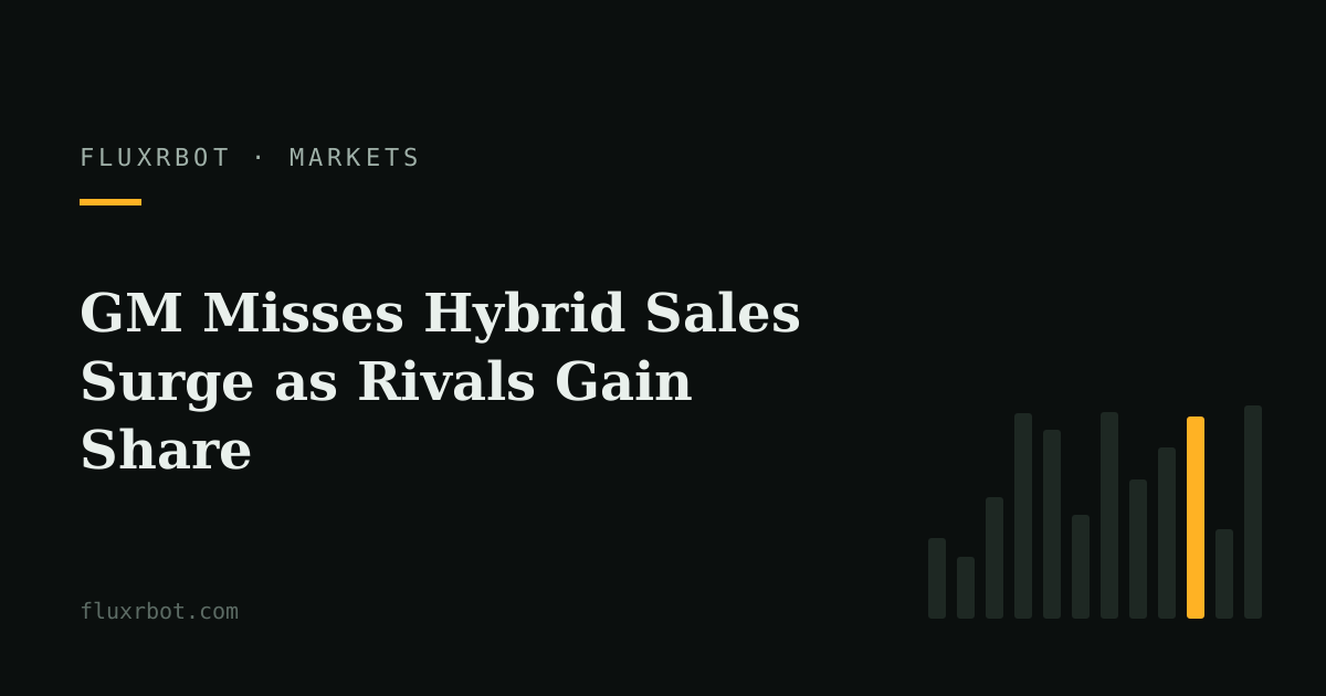 GM Misses Hybrid Sales Surge as Rivals Gain Share