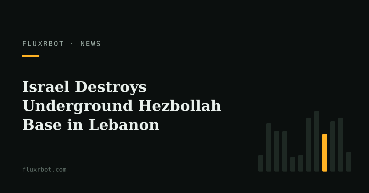 Israel Destroys Underground Hezbollah Base in Lebanon