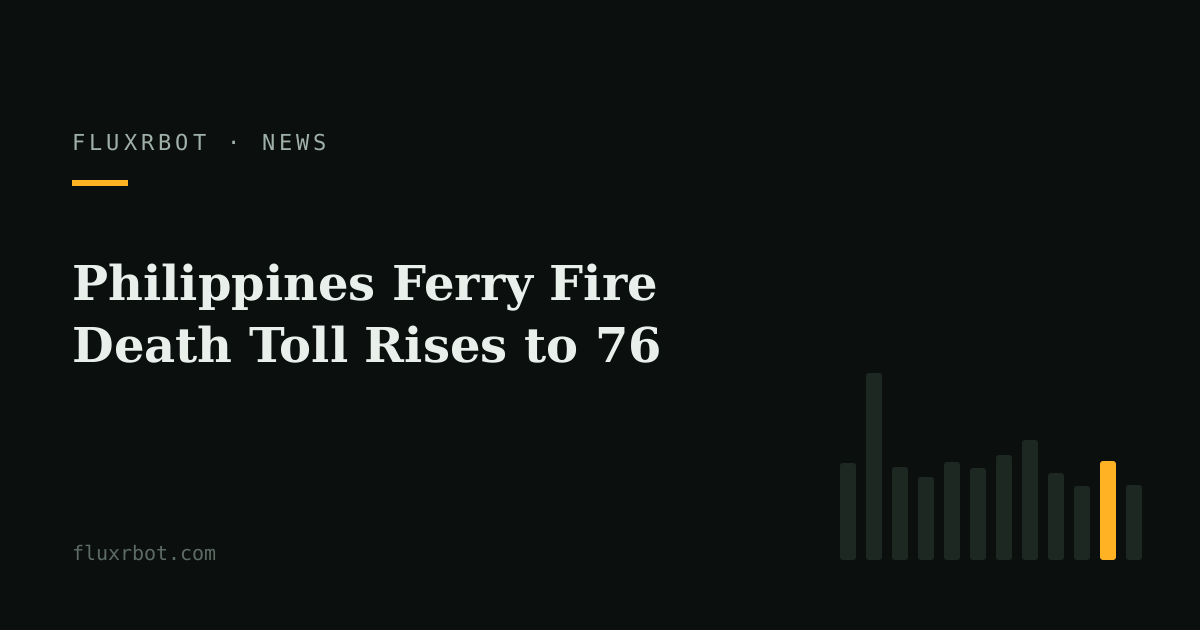 Philippines Ferry Fire Death Toll Rises to 76