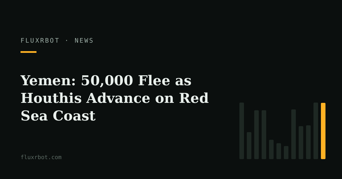 Yemen: 50,000 Flee as Houthis Advance on Red Sea Coast